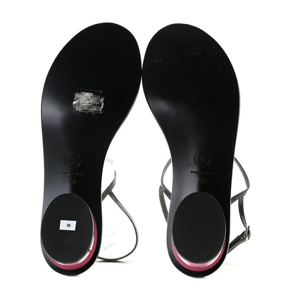 Chanel Patent CC Thong Sandals 40 Grey Pink 6 of 10