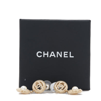 Chanel Pearl CC Drop Earrings Gold 5 of 5