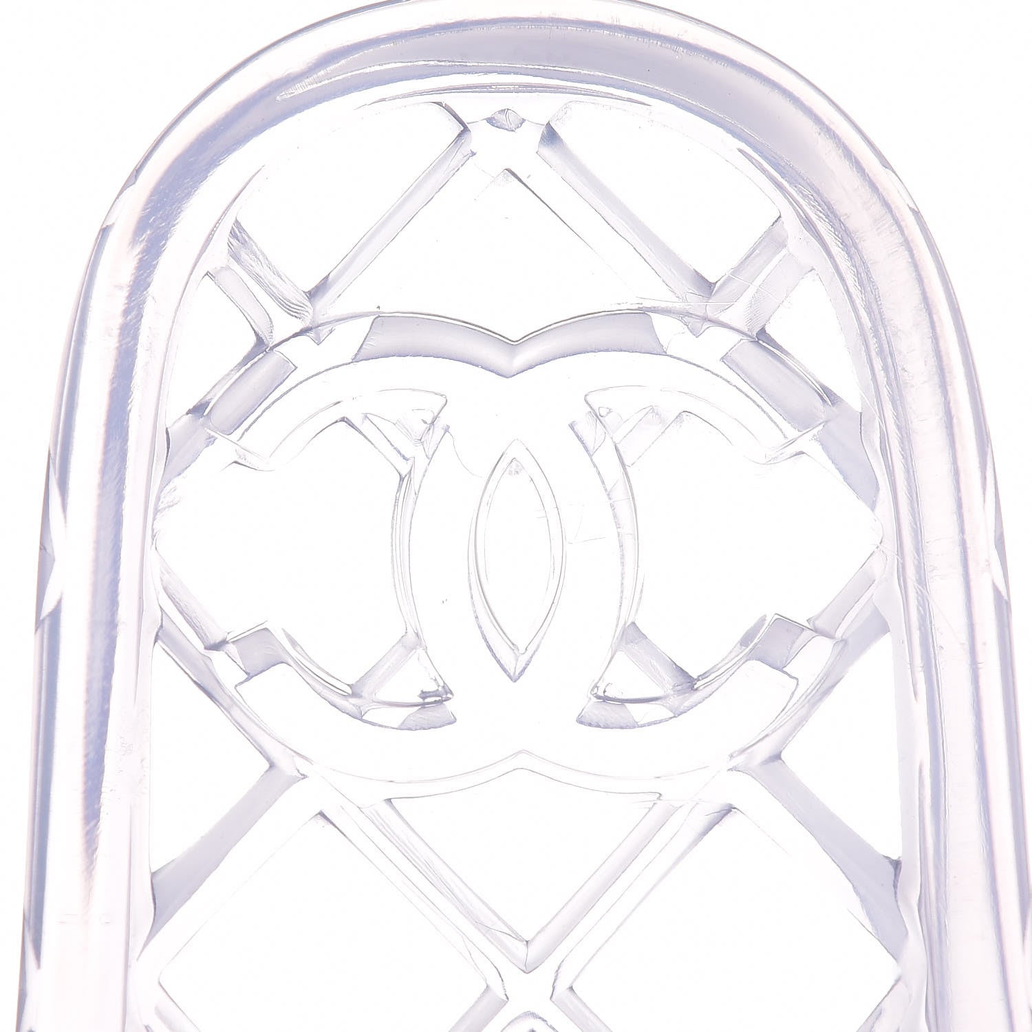 Chanel PVC Transparent CC Flat Slide Sandals 39 White 6 of 9