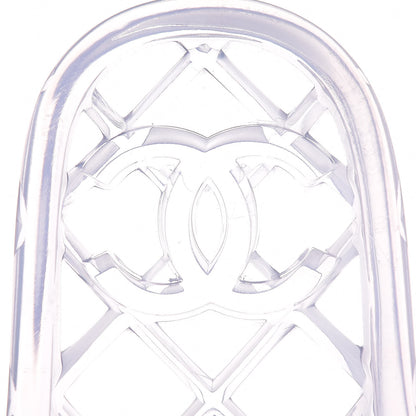 Chanel PVC Transparent CC Flat Slide Sandals 39 White 6 of 9