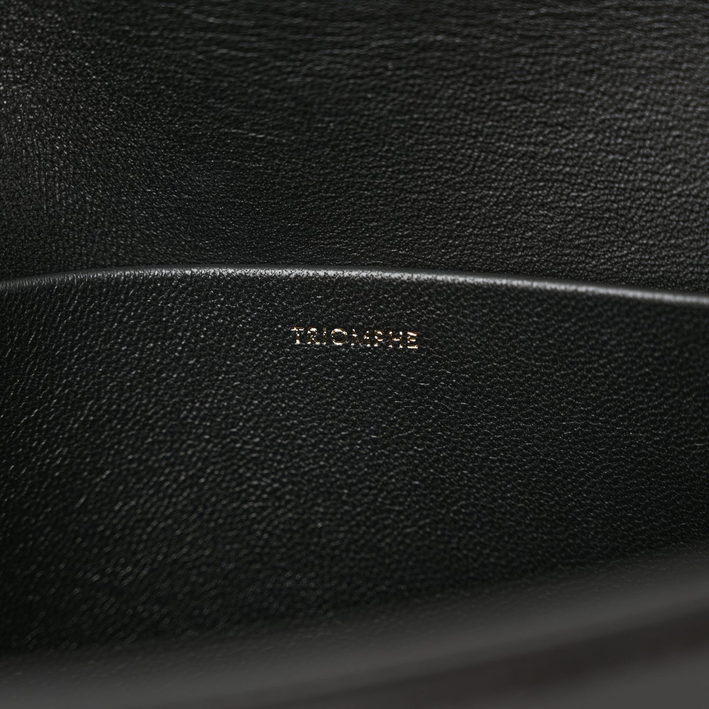 Shiny Calfskin Triomphe Shoulder Bag Black