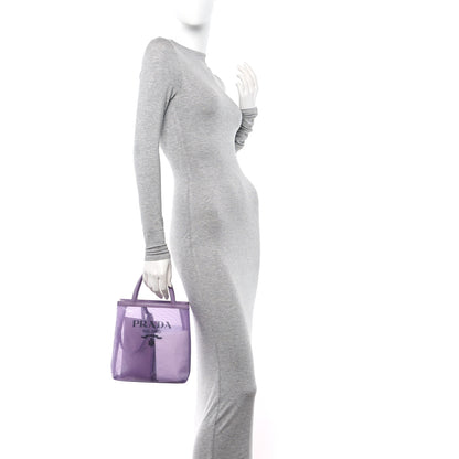 Prada Sequin Mesh Small Tote Bag Lilium 2 of 12