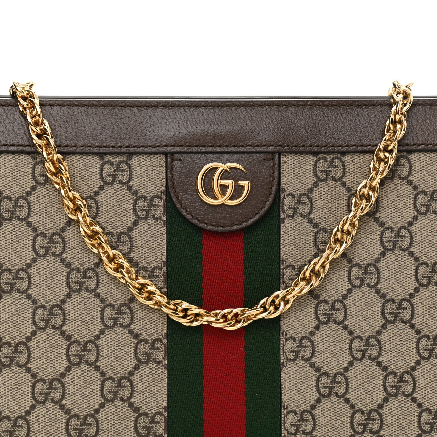 Gucci GG Supreme Monogram Web Small Ophidia Chain Shoulder Bag Brown 8 of 8