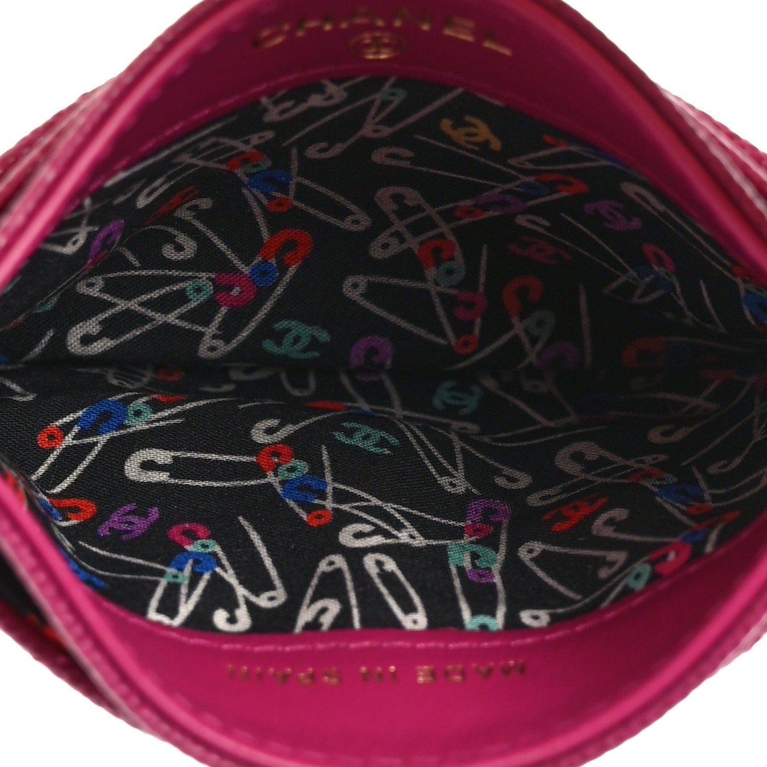 Chanel Caviar Quilted Chain Embossed CC Card Holder Fuchsia 5 of 8