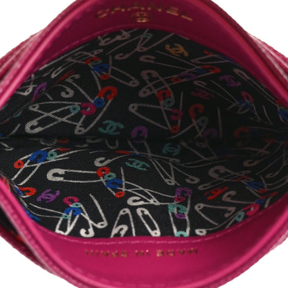 Chanel Caviar Quilted Chain Embossed CC Card Holder Fuchsia 5 of 8