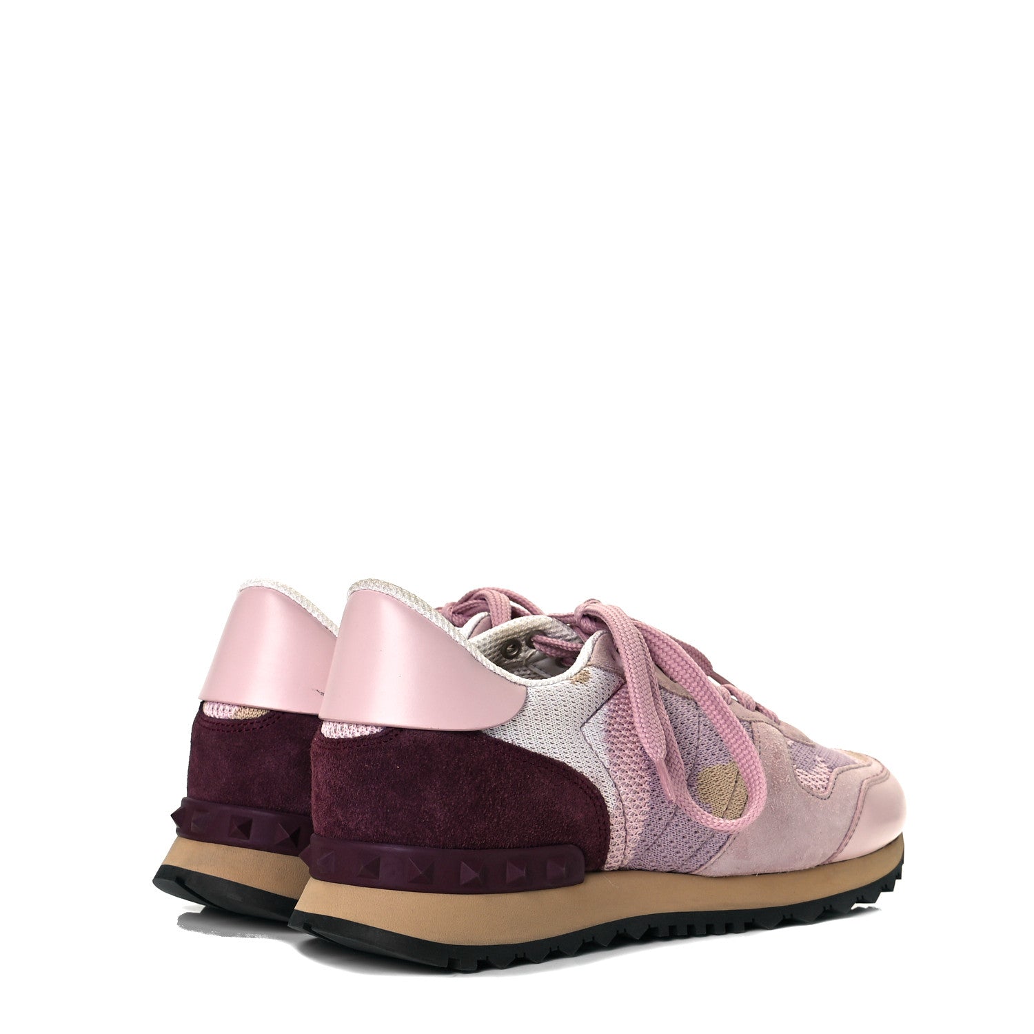 Valentino Garavani Mesh Fabric Suede Camouflage Womens Rockrunner Sneakers 37 Multicolor 4 of 11