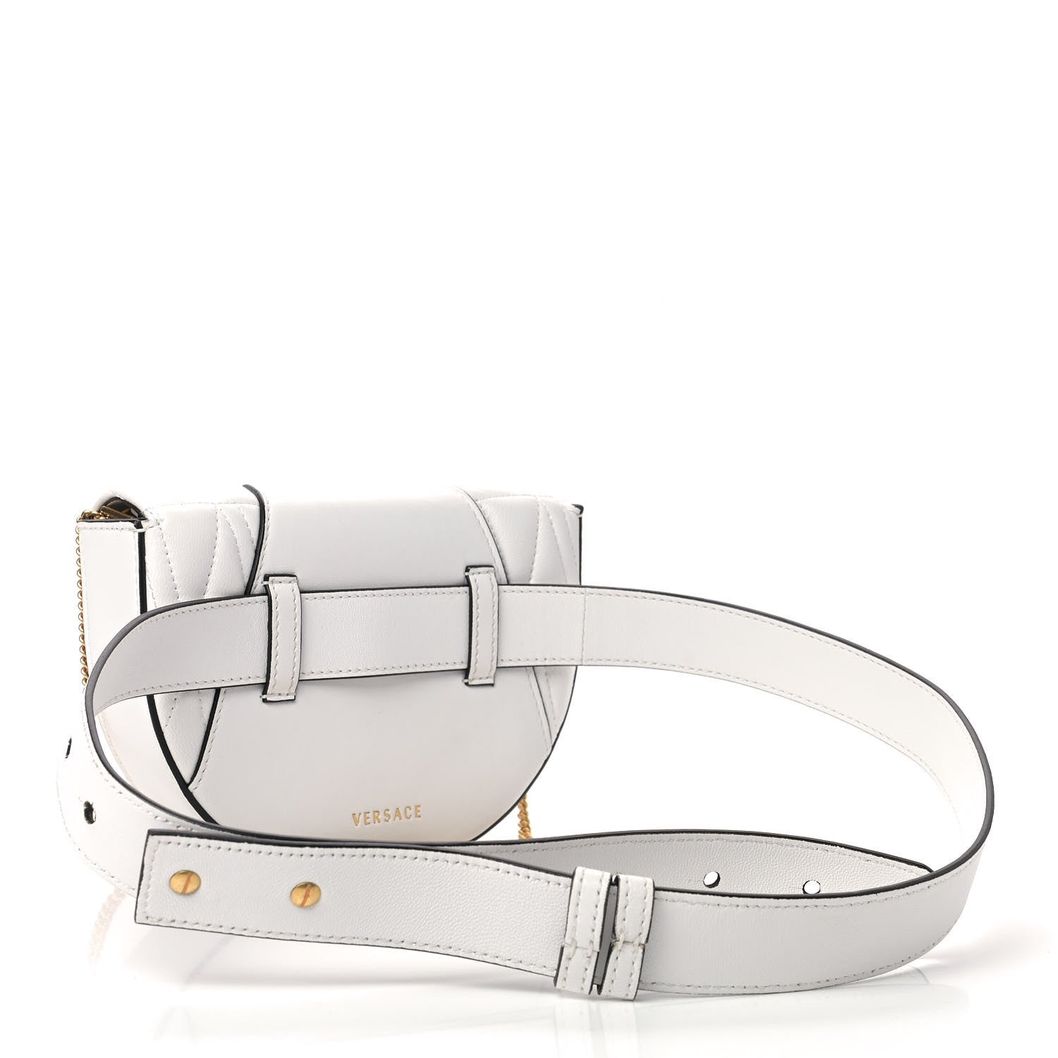 Versace Nappa Quilted Virtus Belt Bag Optical White 2 of 7