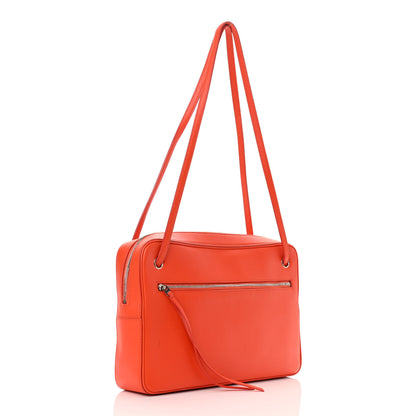 Celine Nappa Side Lock Dragonne Shoulder Bag Bright Orange 2 of 13