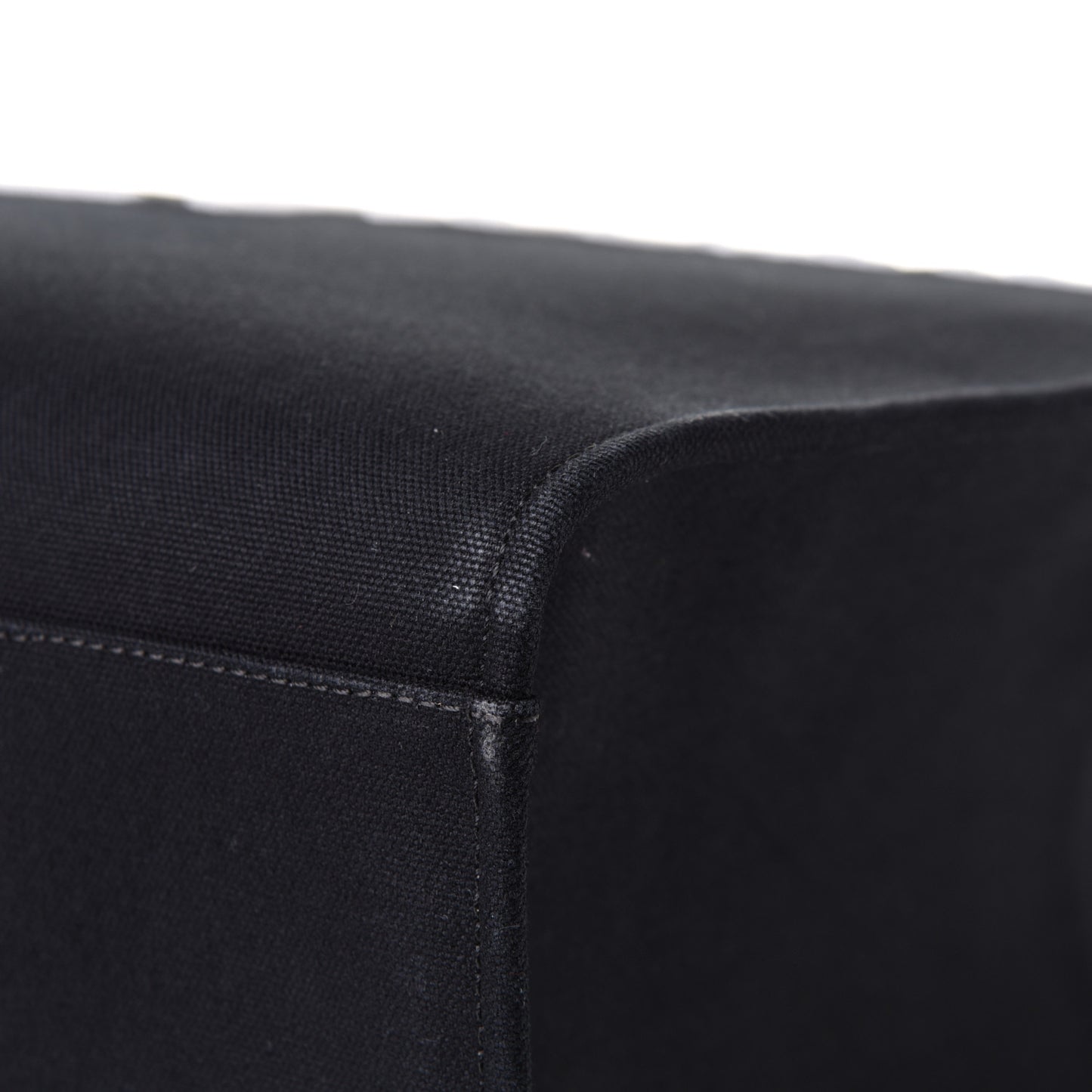 Canvas Suppler Calfskin Cabas GV Signature Tote Black