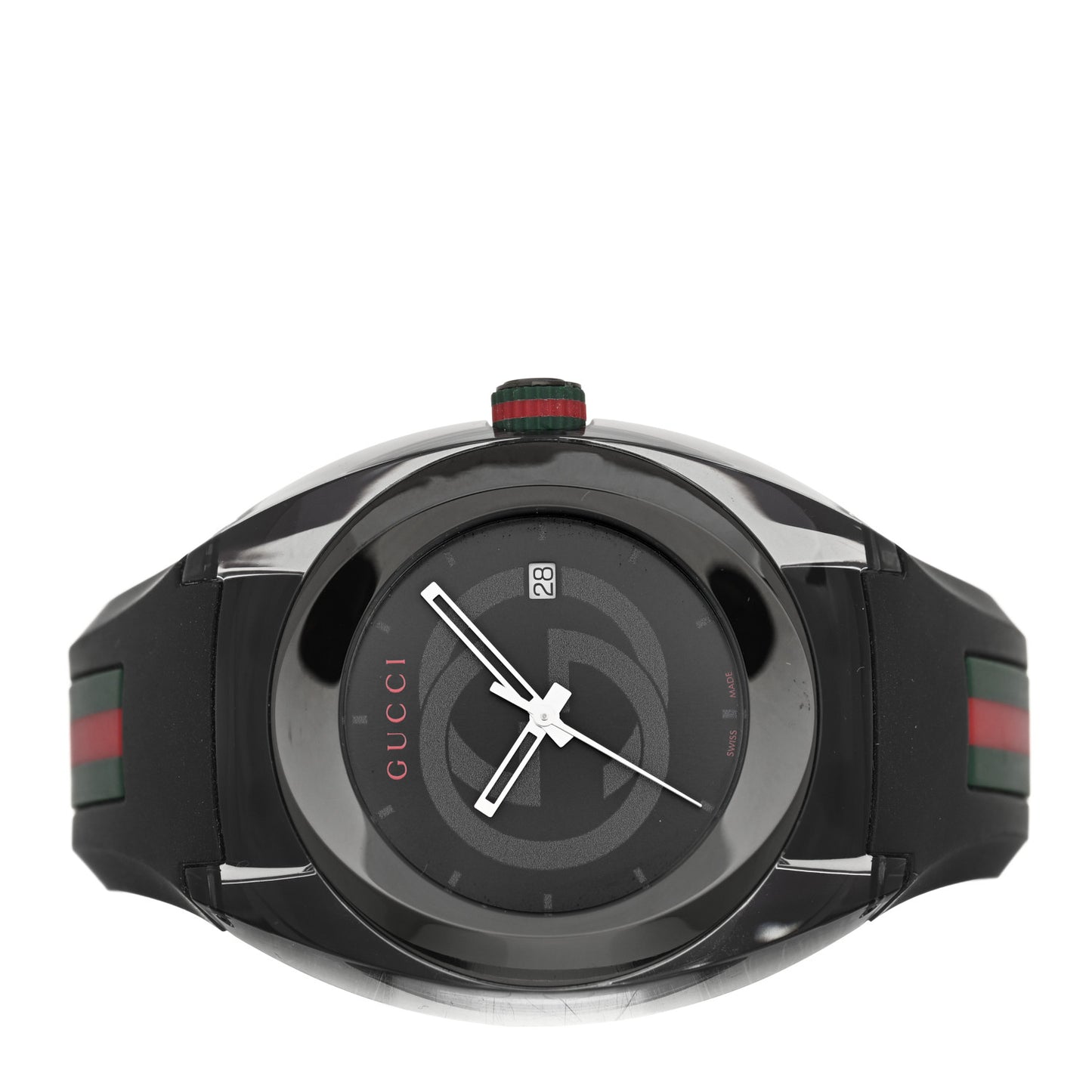 Stainless Steel Rubber 46mm Sync Web Quartz Watch Black