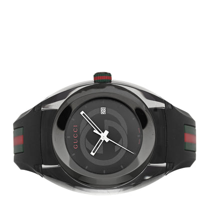 Gucci Stainless Steel Rubber 46mm Sync Web Quartz Watch Black 2 of 4