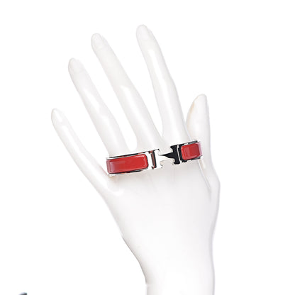 Hermes Enamel Narrow Clic Clac H Bracelet PM Red 2 of 6