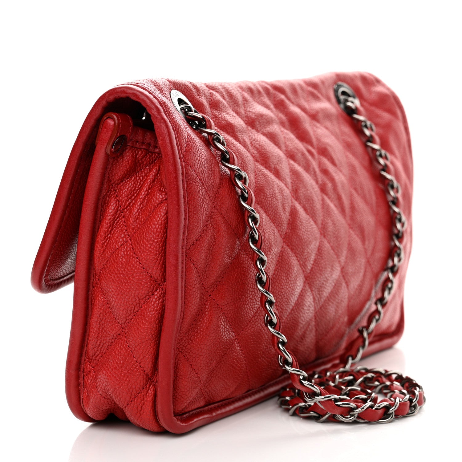 Chanel Caviar Quilted Large French Riviera Flap Red 3 of 12