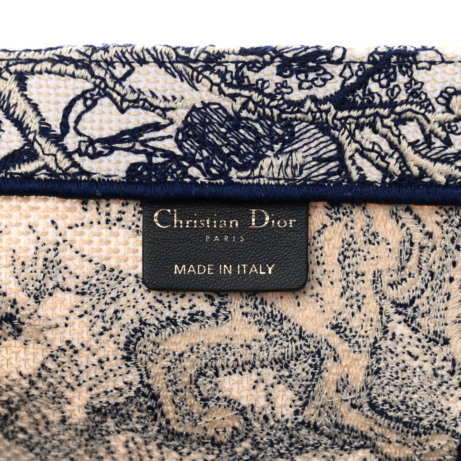 Christian Dior Canvas Embroidered Toile De Jouy Catherine Tote Blue 6 of 9