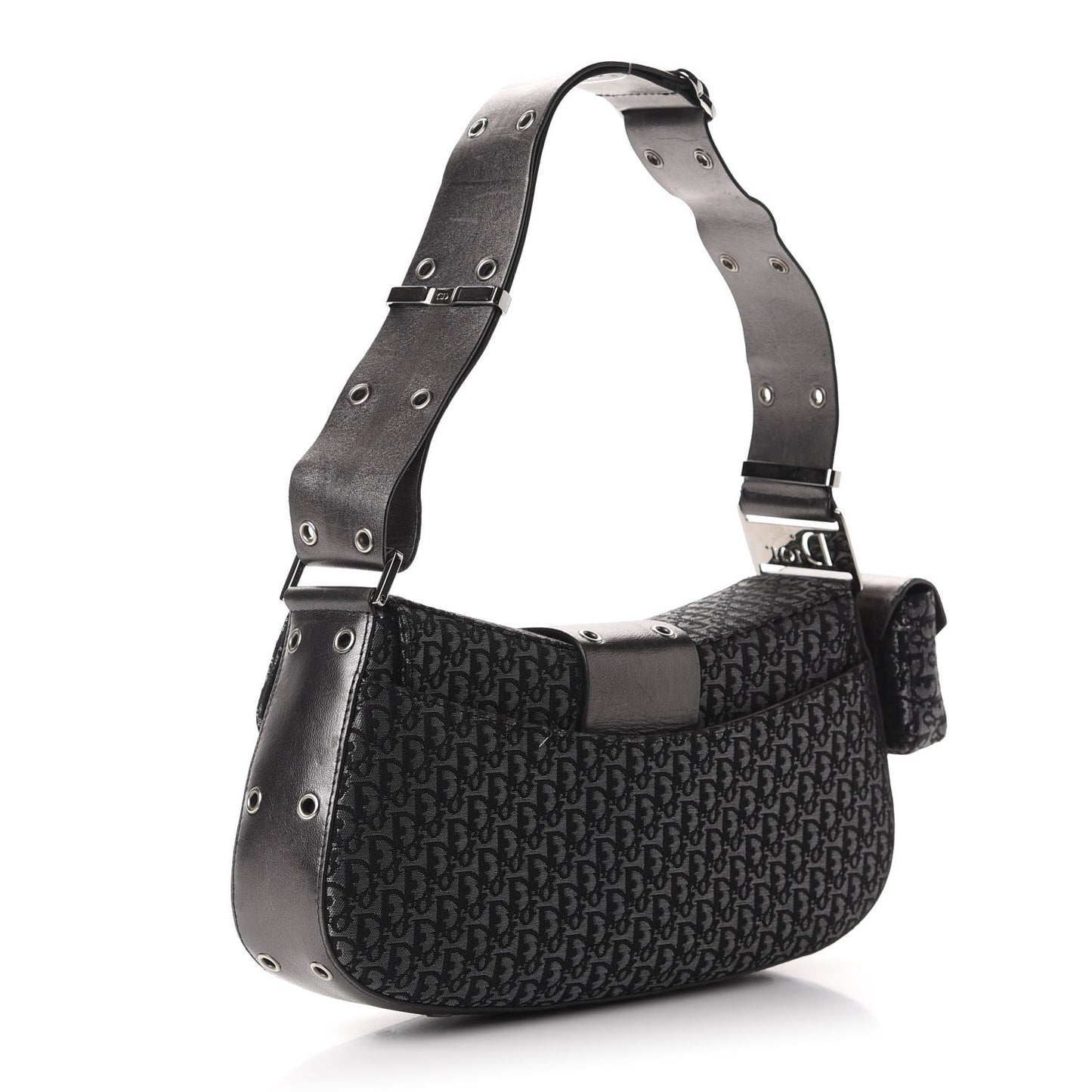 Metallic Monogram Street Chic Shoulder Bag Black