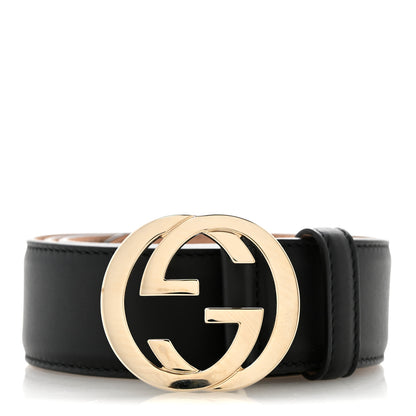 Gucci Calfskin Interlocking G 37mm Belt 90 36 Black 1 of 6