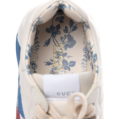 Gucci Calfskin Glitter Web Print Womens Rhyton Sneakers 39 Mystic White 7 of 8