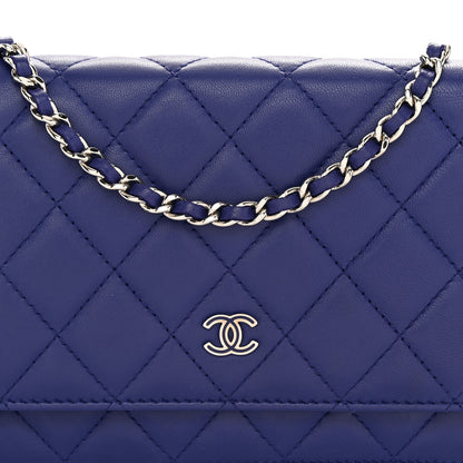 Chanel Lambskin Quilted Wallet On Chain WOC Blue Blue 6 of 12