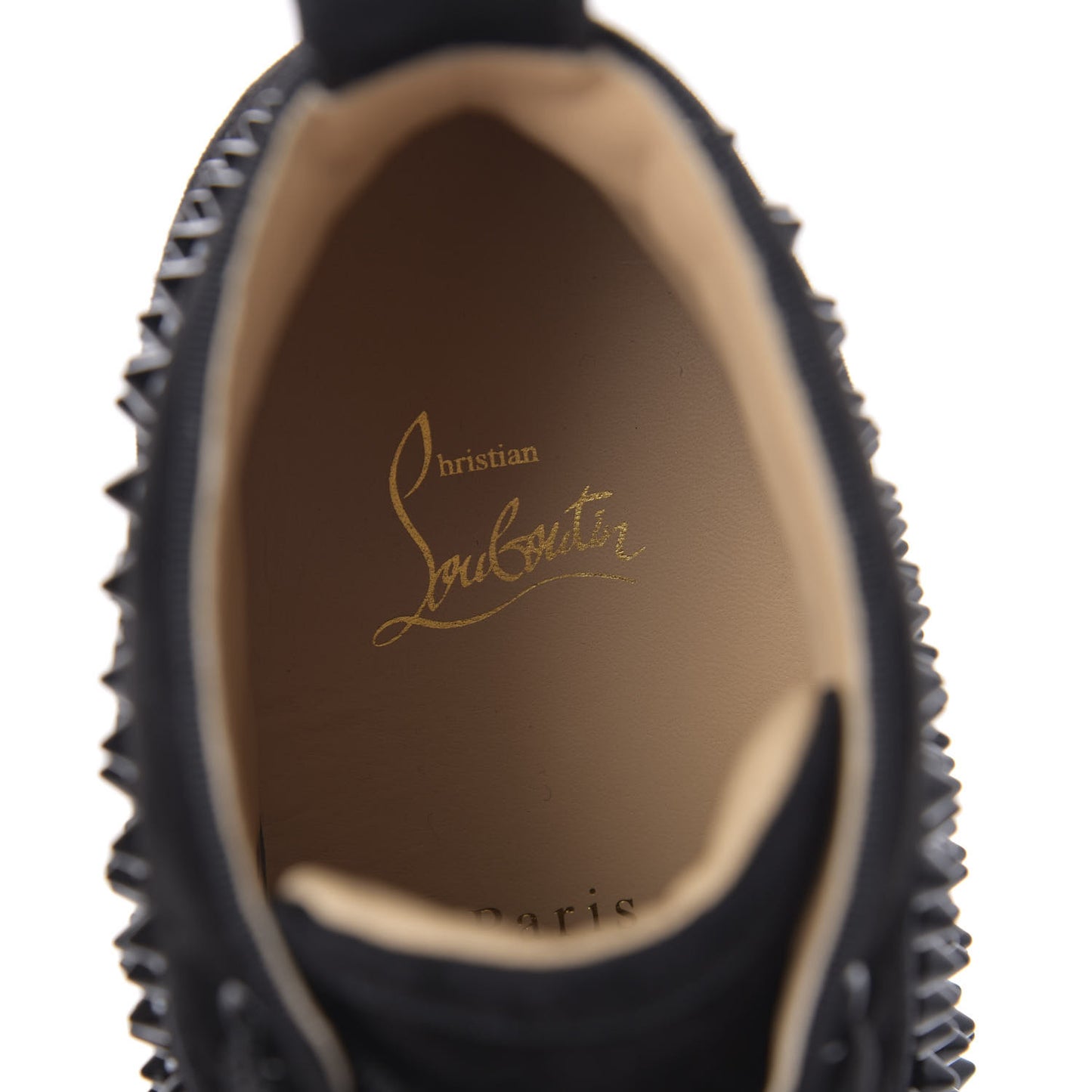 Veau Velours Mens Louis Spikes Flat Sneakers 39.5 Black