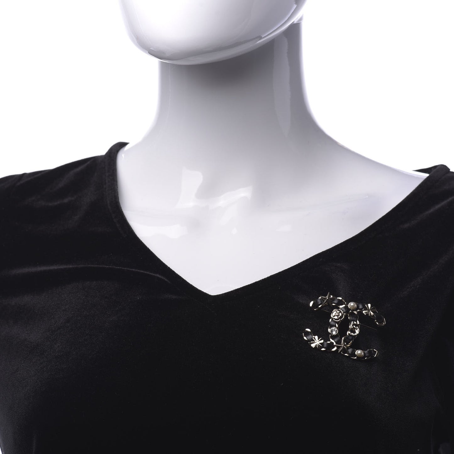 Lambskin Pearl Strass Sergeant Brooch Gold