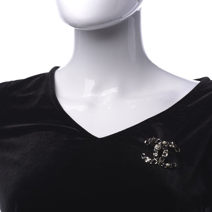Chanel Lambskin Pearl Strass Sergeant Brooch Gold 2 of 5