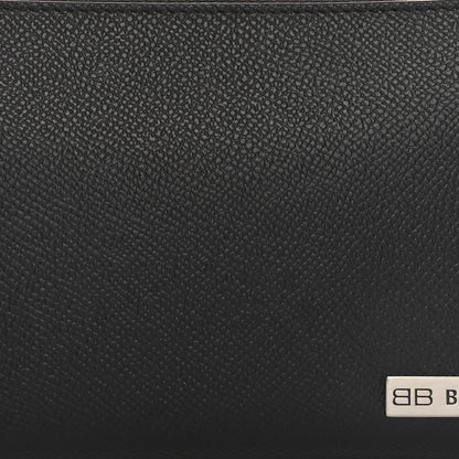 Balenciaga Grained Calfskin Zip Card Case Wallet Black 7 of 9