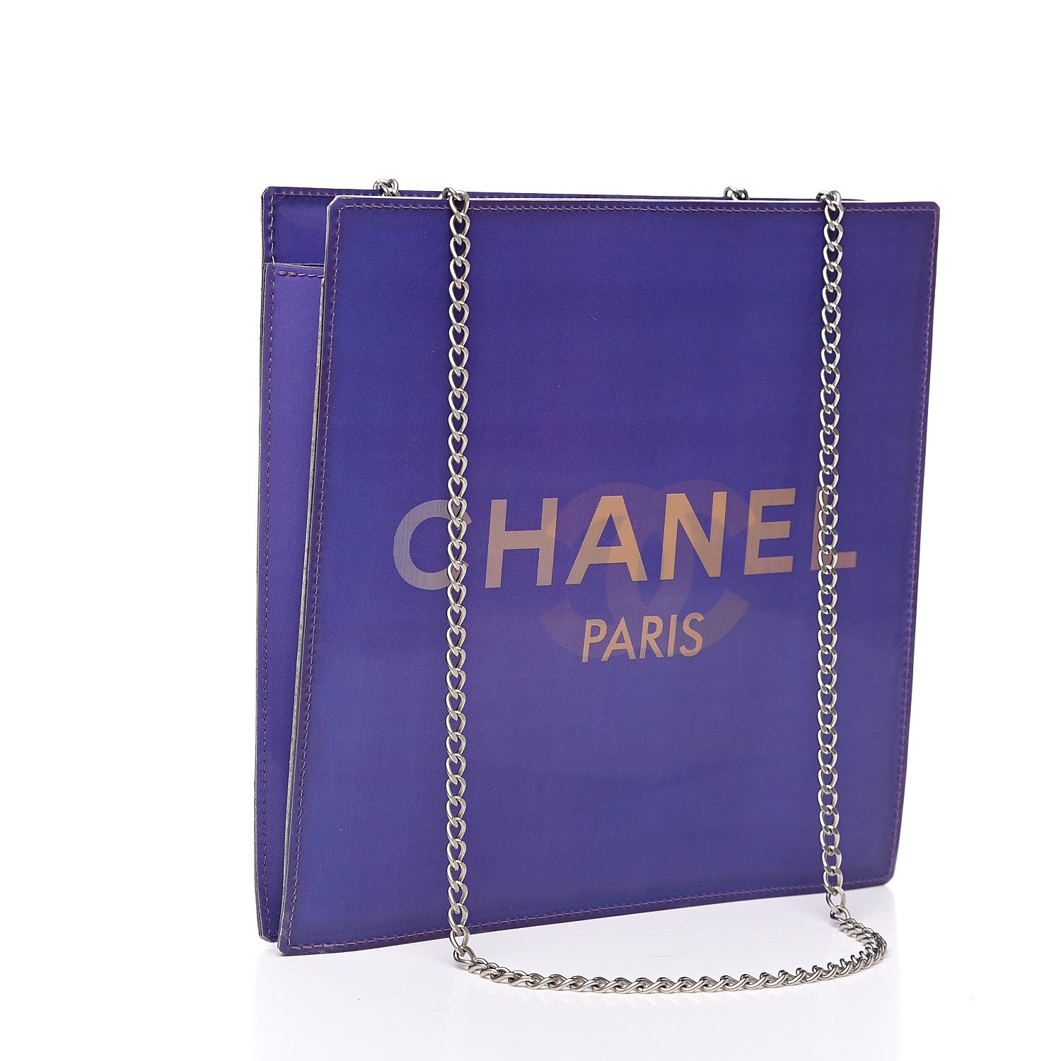 Chanel Vinyl Hologram CC Shoulder Bag Purple 3 of 10