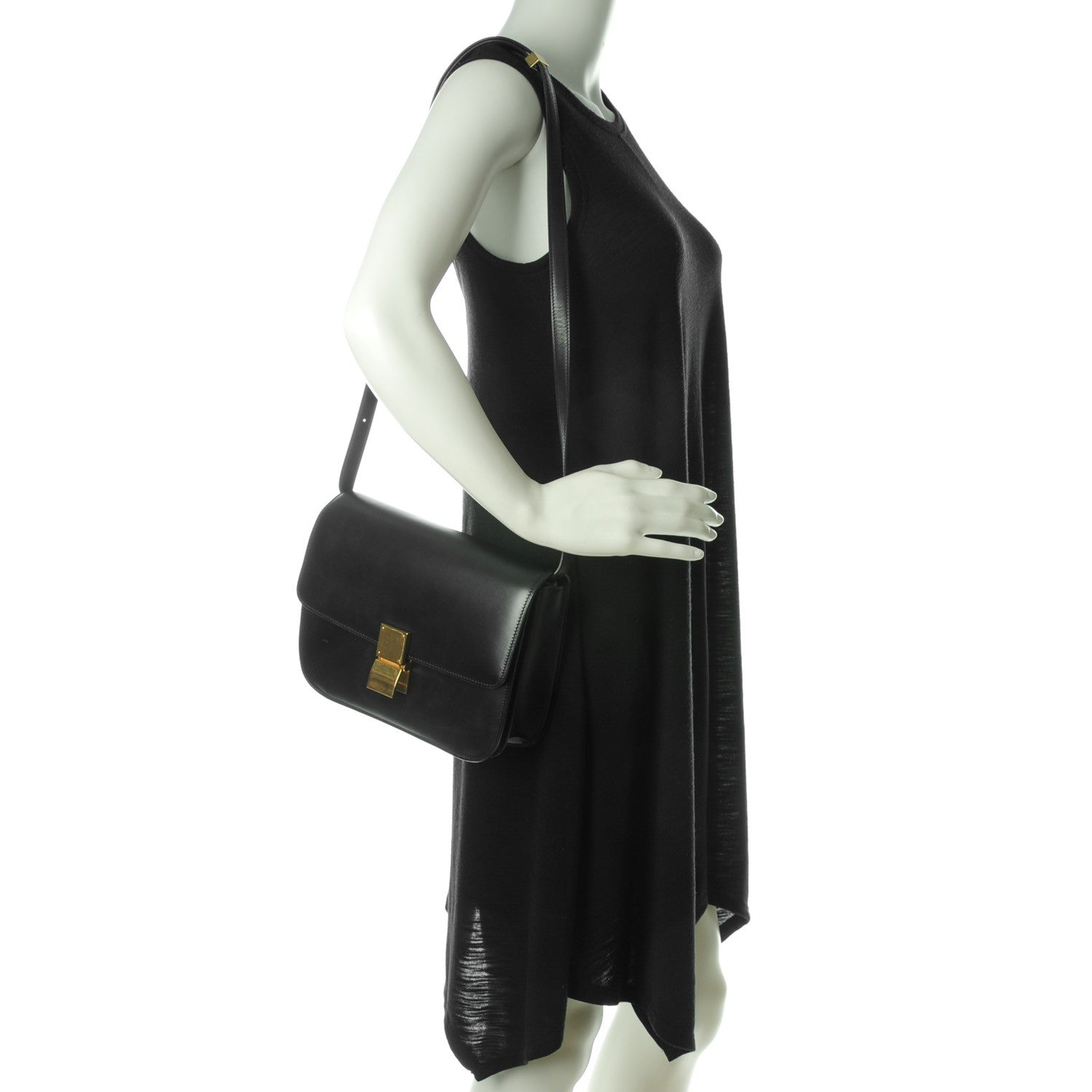 Celine Box Calfskin Medium Classic Box Flap Bag Black 2 of 7