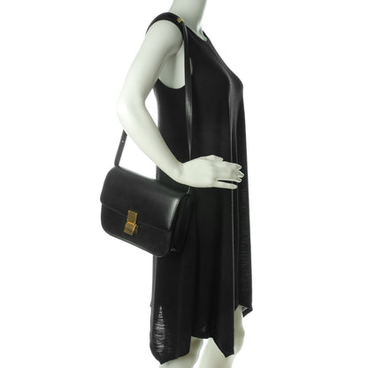 Celine Box Calfskin Medium Classic Box Flap Bag Black 2 of 7