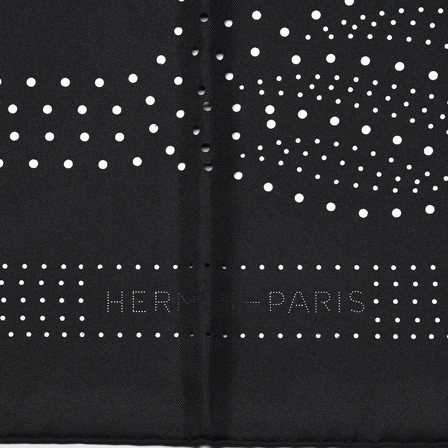 Hermes Silk Quadrige Perforated Scarf 90 Black 3 of 4