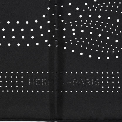 Hermes Silk Quadrige Perforated Scarf 90 Black 3 of 4