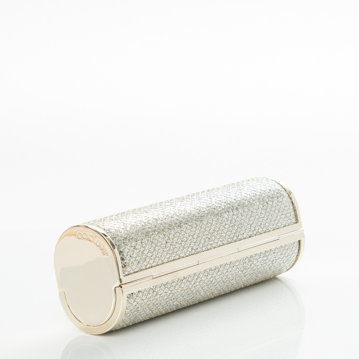Jimmy Choo Lame Glitter Tube Clutch Light Gold 3 of 7