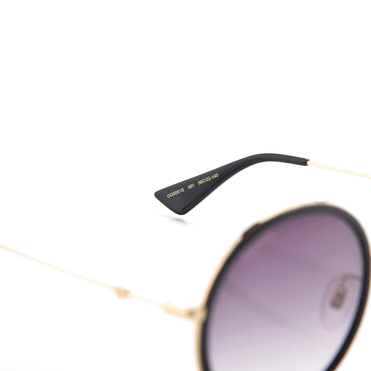 Gucci Round Frame Sunglasses GG0061S Black 6 of 7
