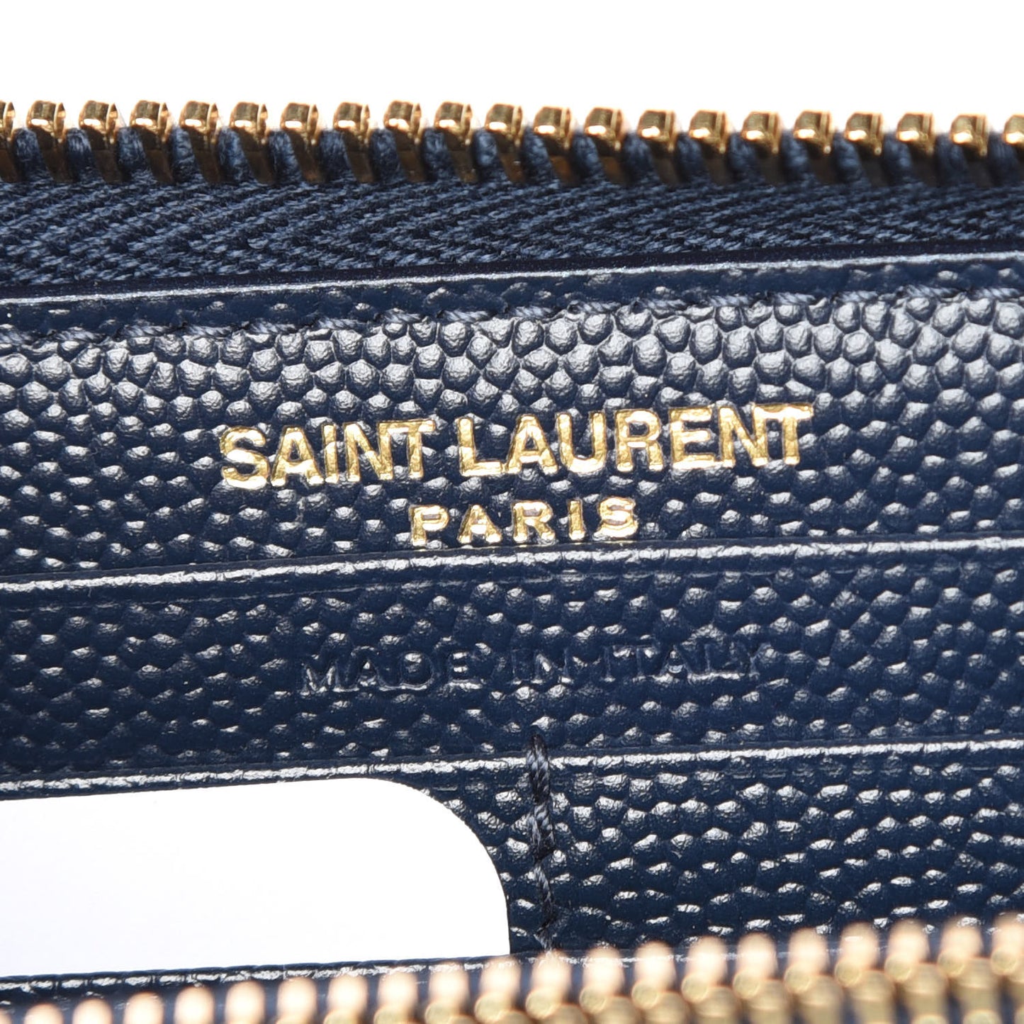Grain De Poudre Matelasse Chevron Monogram Zip Around Wallet Navy