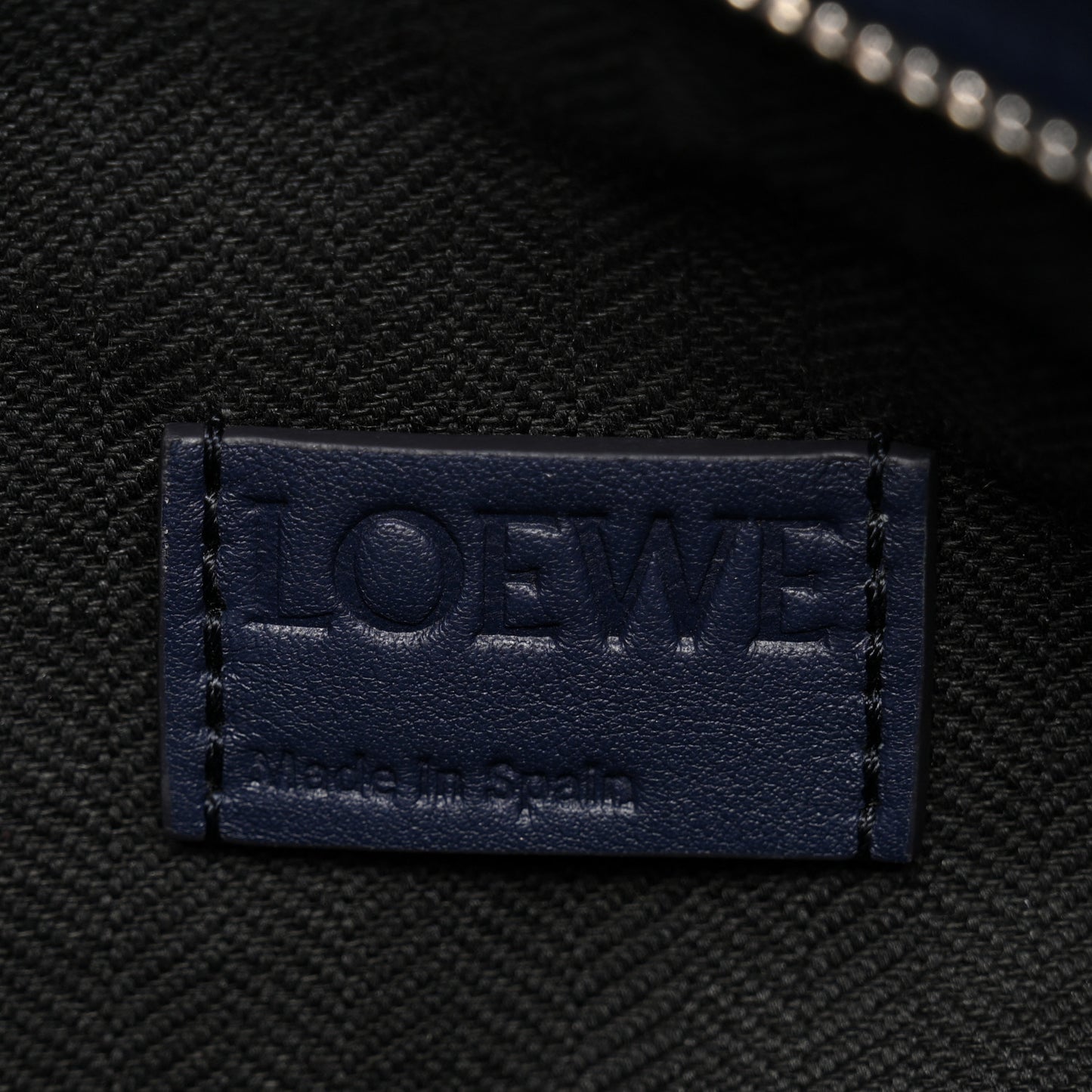 Calfskin Small Puzzle Edge Bumbag Navy Blue