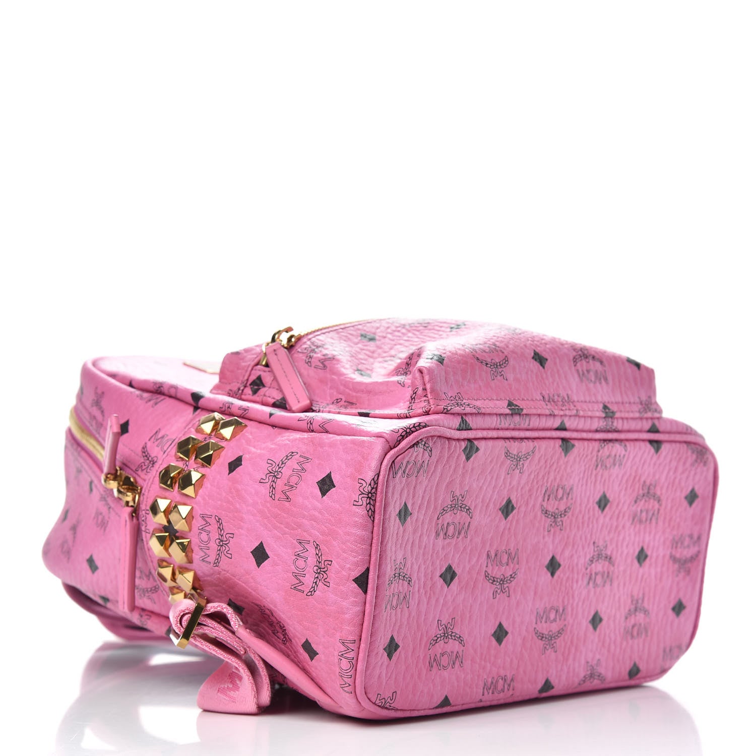 MCM Visetos Small Side Stud Stark Backpack Pink 3 of 7