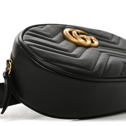 Gucci Calfskin Matelasse GG Marmont Belt Bag 65 26 Black 9 of 10