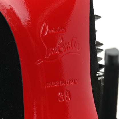 Christian Louboutin Veau Velours Studded Escarpic 100 Pumps 38 Black 6 of 9