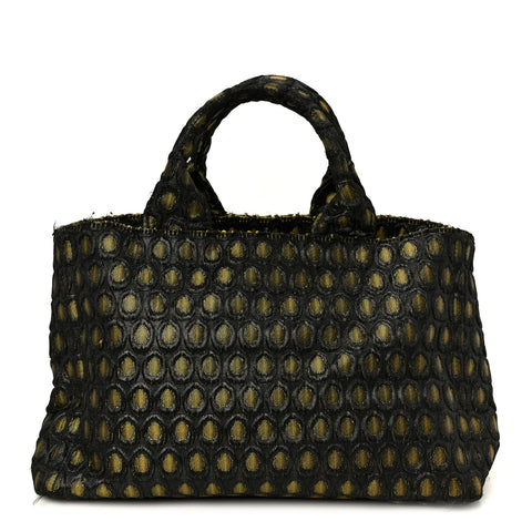 Tessuto Jacquard Canapa Tote Giallo