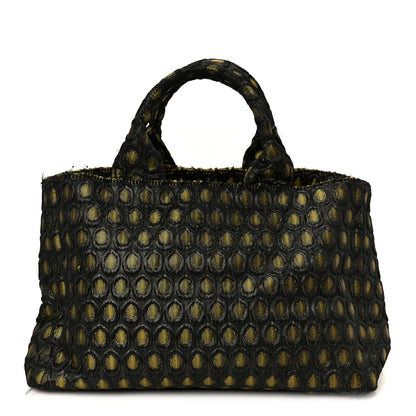 Prada Tessuto Jacquard Canapa Tote Giallo 1 of 12