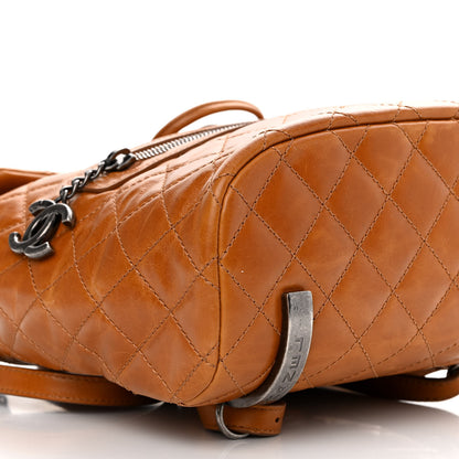 Chanel Glazed Calfskin Quilted Small Salzburg Mountain Backpack Brown 9 of 13