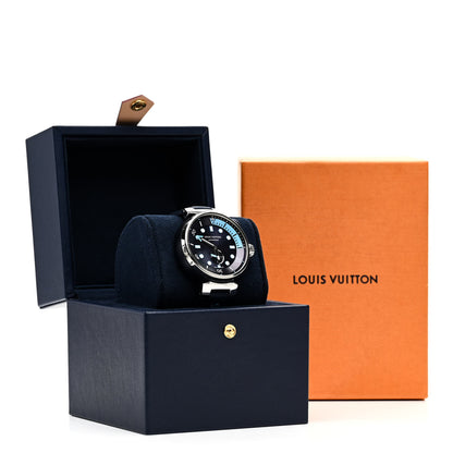 Louis Vuitton Stainless Steel Rubber 44mm Tambour Street Diver Automatic Watch Blue 5 of 5