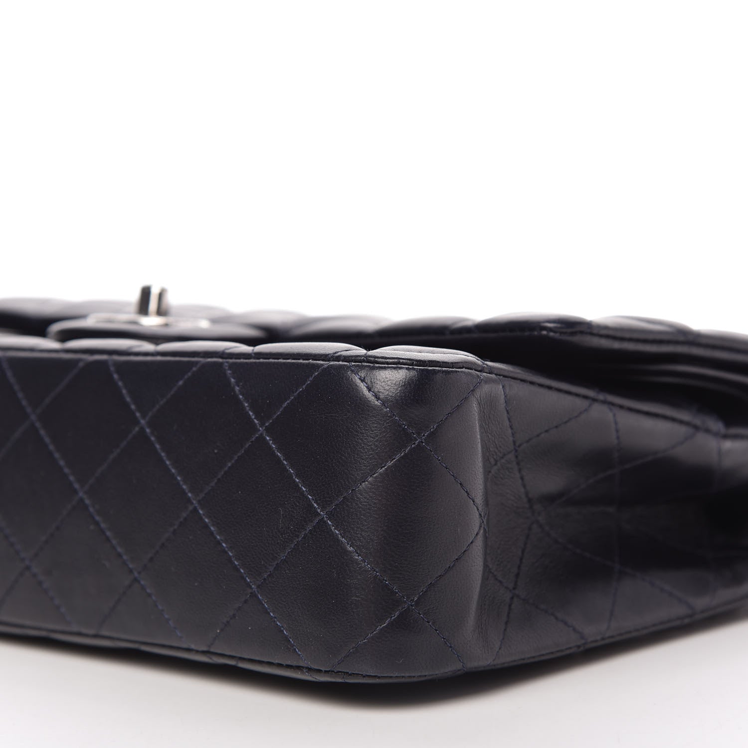 Chanel Lambskin Quilted Medium Double Flap Dark Navy 7 of 11