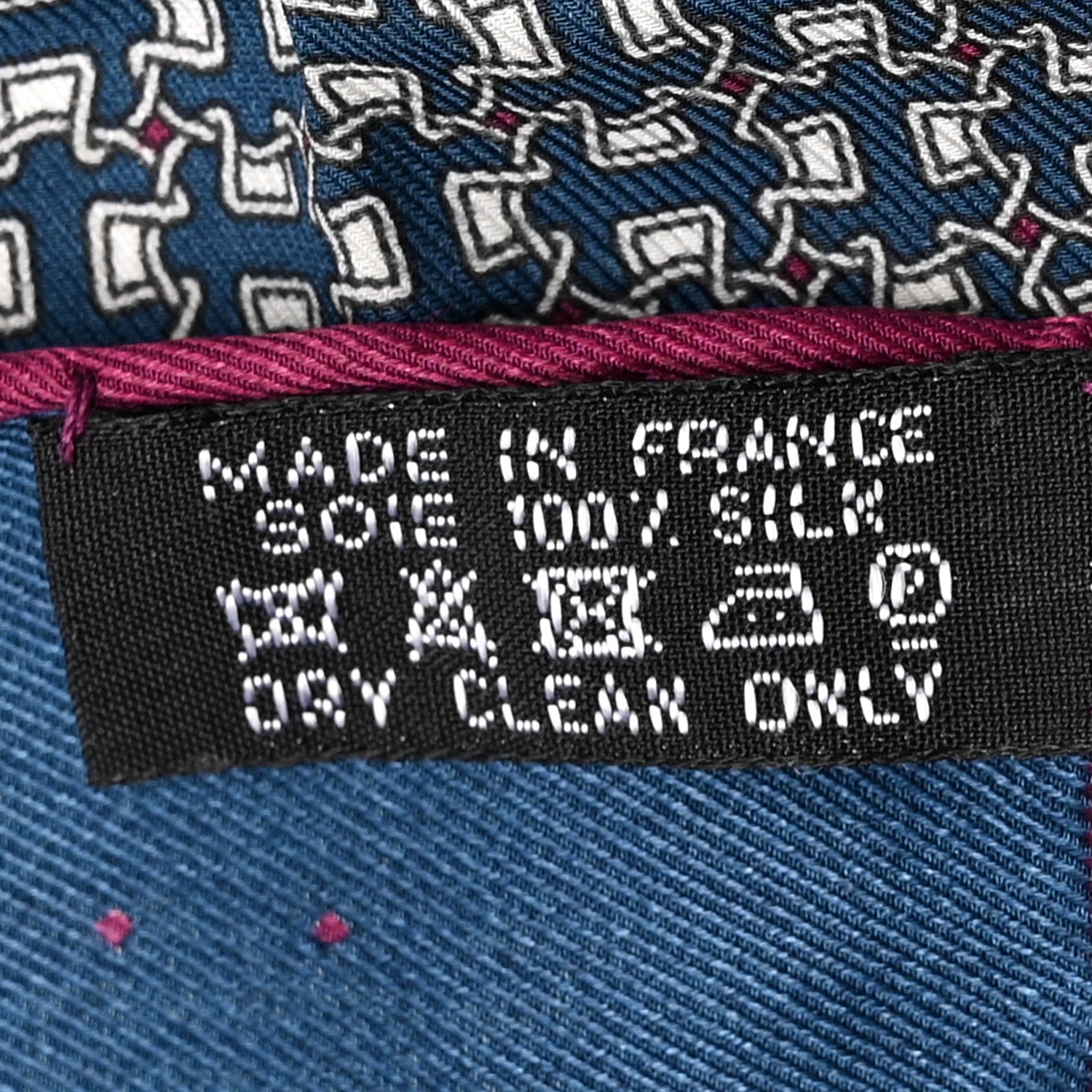 Hermes Silk Pocket Square Scarf Blue Multicolor 3 of 4