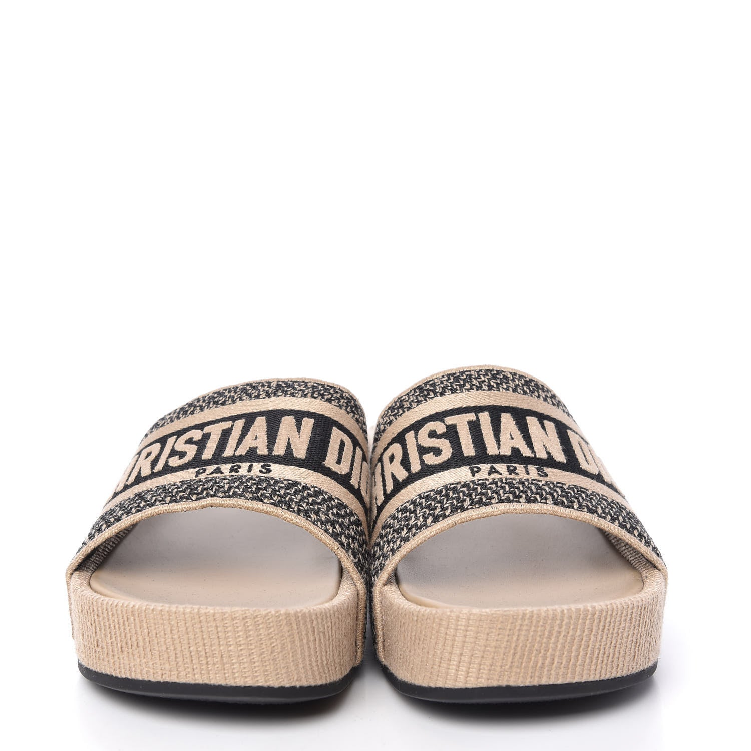 Christian Dior Oblique D-Way Platform Sandal 39 Black Creme 2 of 9