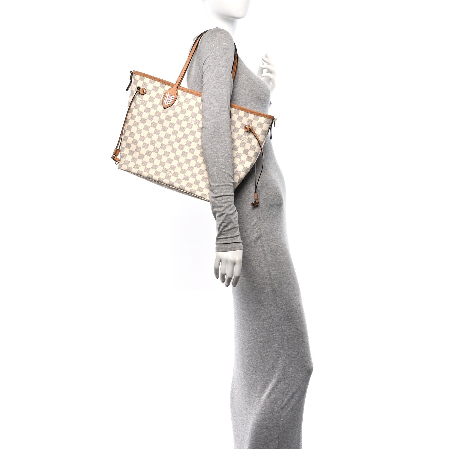 Louis Vuitton Damier Azur Braided Neverfull MM Orange 2 of 11