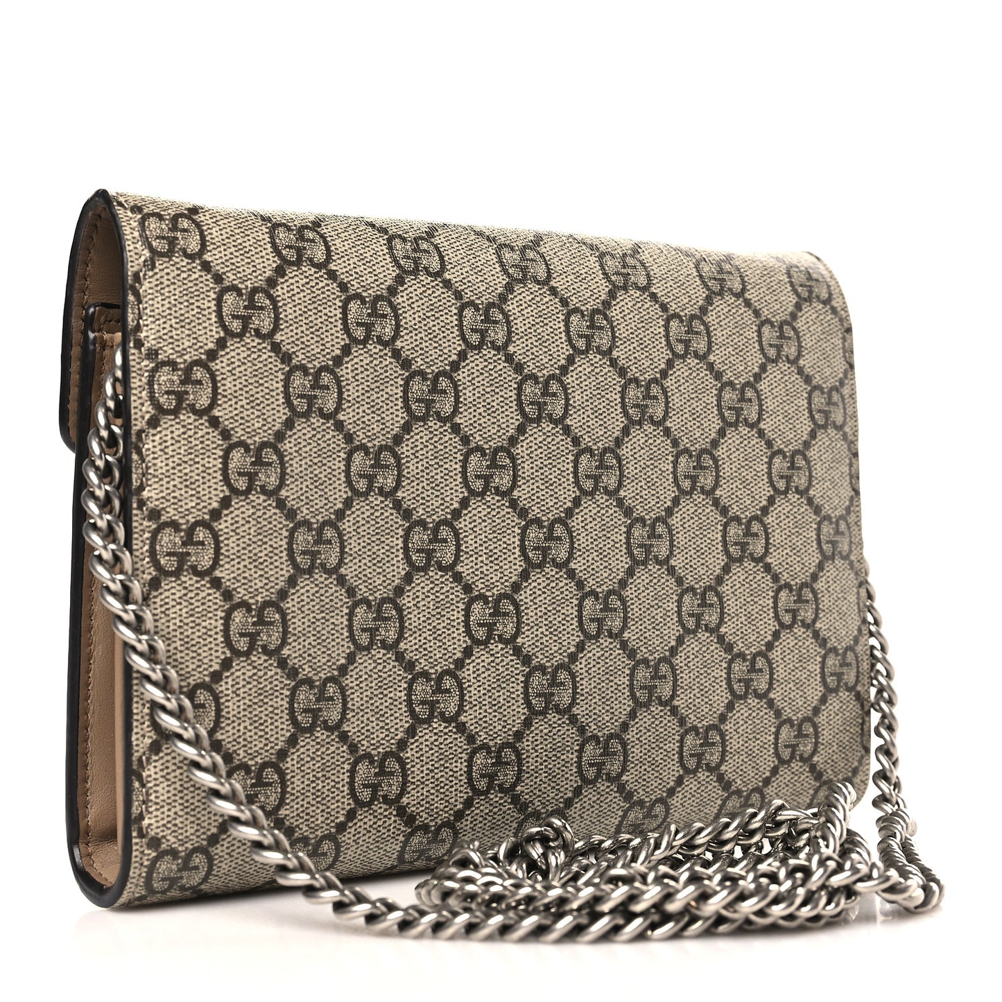 GG Supreme Monogram Mini Dionysus Chain Wallet Beige Taupe