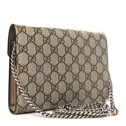 Gucci GG Supreme Monogram Mini Dionysus Chain Wallet Beige Taupe 3 of 9
