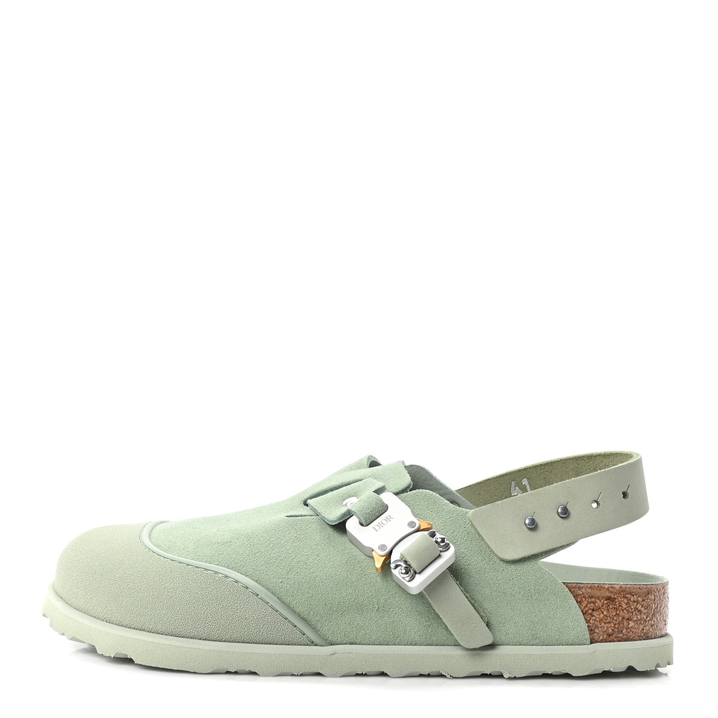 X BIRKENSTOCK Suede Calfskin Tokio Mule 41 Water Green