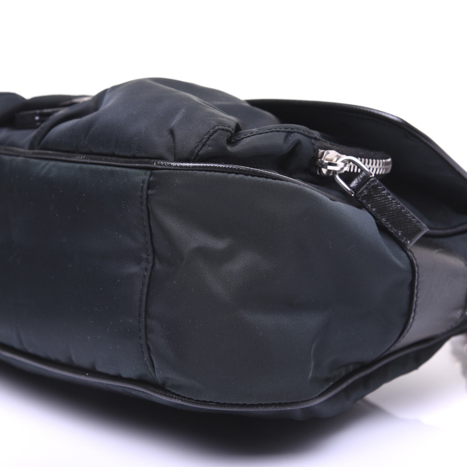 Prada Tessuto Nylon Saffiano Shoulder Bag Dark Green 7 of 18